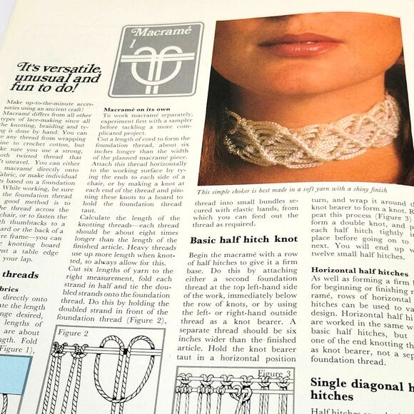 Vintage Golden Hands Craft Booklet Macrame Chunky Choker Rug Making 60s 70s - Picture 7 of 10